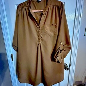 VGUC Khaki Blouse by Zenobia 2X